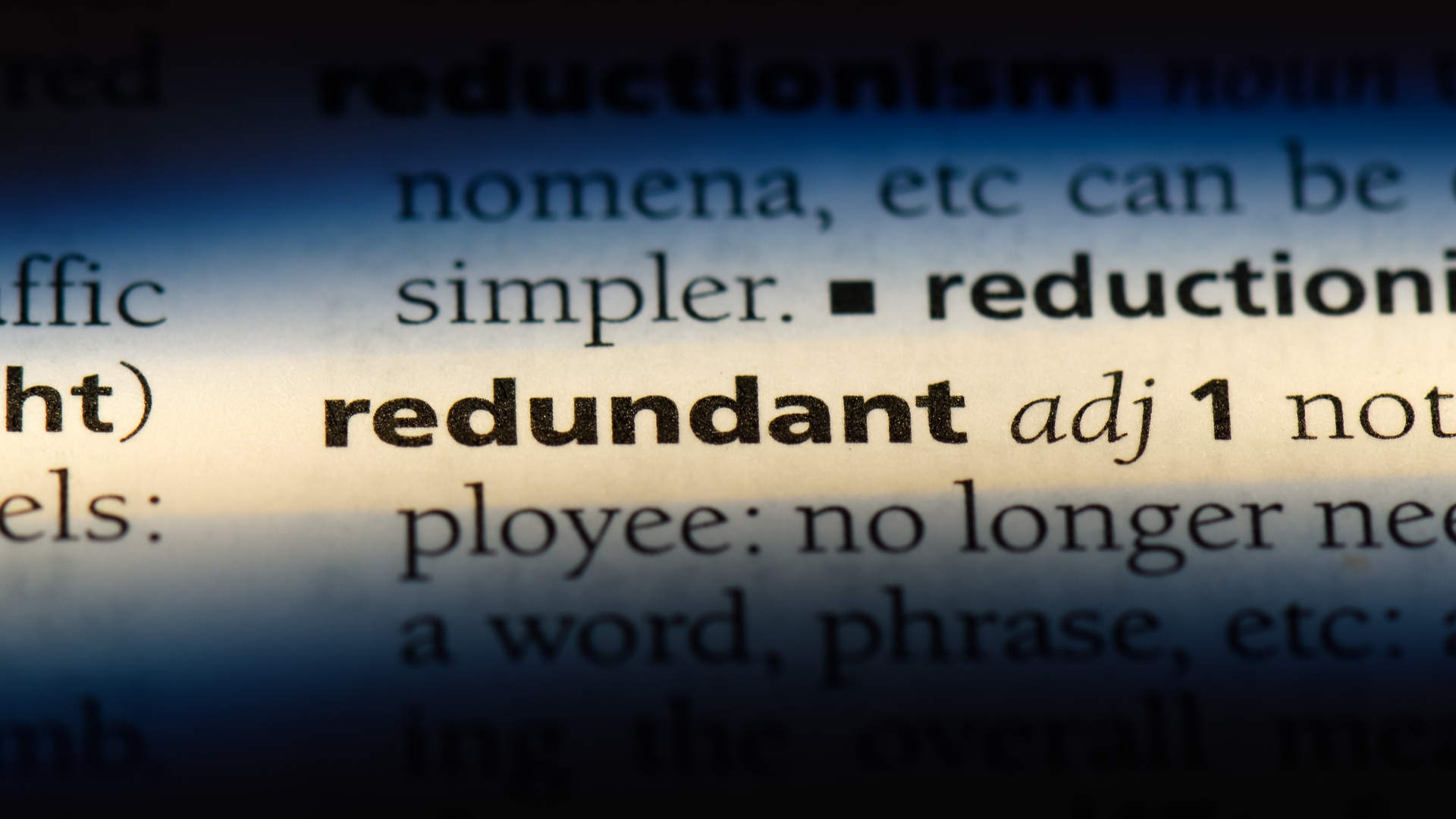 redundant in a dictionary